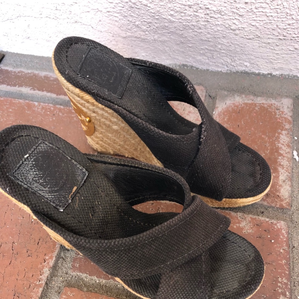 Black Wedge Espadrille Sandals - Women